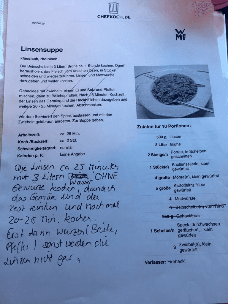 Leon's mom's lentil soup